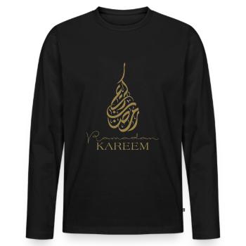 Ramadan Kareem - T-shirt manches longues Premium bio Homme - noir - Devant - Nico (187cm)
