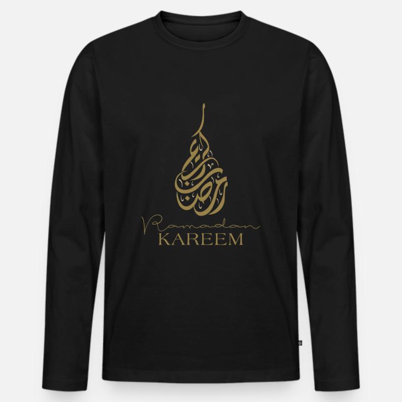 Ramadan Kareem - Männer Premium Bio Langarmshirt - Schwarz