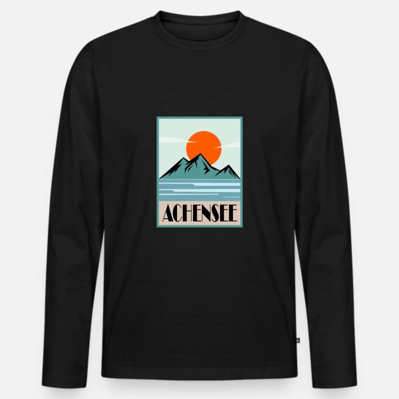 Achensee - Männer Premium Bio Langarmshirt - Schwarz