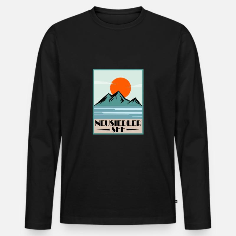 Neusiedler See - Männer Premium Bio Langarmshirt - Schwarz