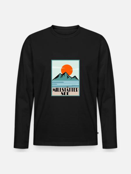 Millstätter See - Männer Premium Bio Langarmshirt - Schwarz