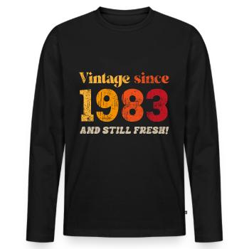 Millésime 1983 - T-shirt manches longues Premium bio Homme - noir - Devant - Nico (187cm)