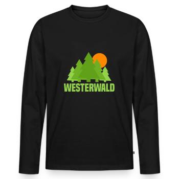 Westerwald - Männer Premium Bio Langarmshirt - Schwarz - Vorne - Nico (187cm)