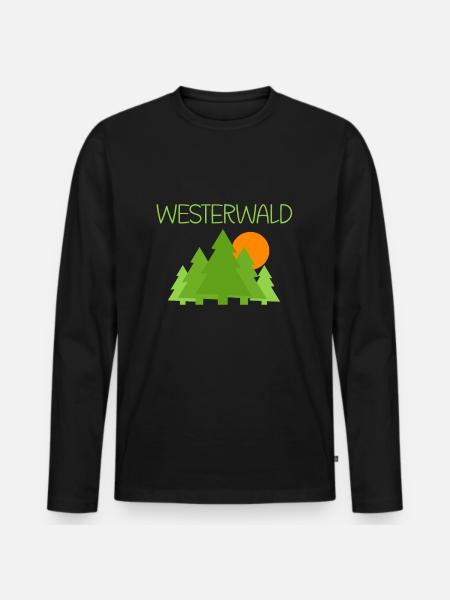 Westerwald - Männer Premium Bio Langarmshirt - Schwarz