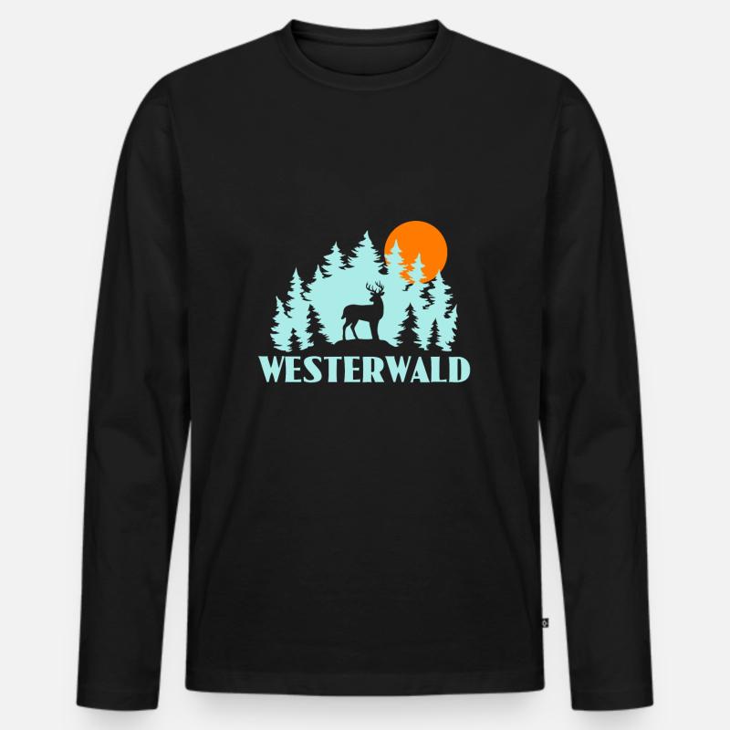 Westerwald - Männer Premium Bio Langarmshirt - Schwarz