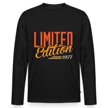 Millésime 1977 - T-shirt manches longues Premium bio Homme - noir - Devant - Nico (187cm)
