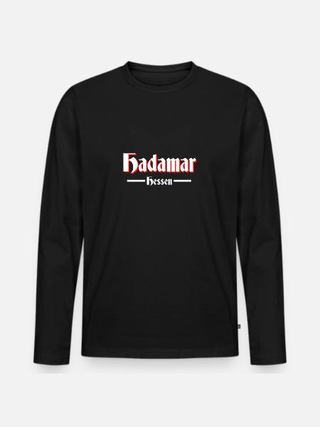 Hadamar - Männer Premium Bio Langarmshirt - Schwarz