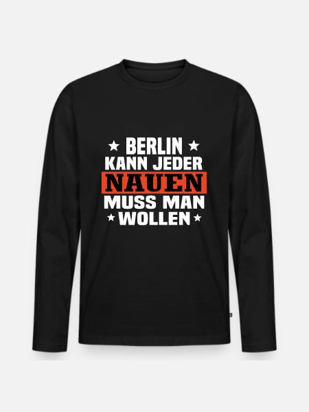 nauen - Männer Premium Bio Langarmshirt - Schwarz