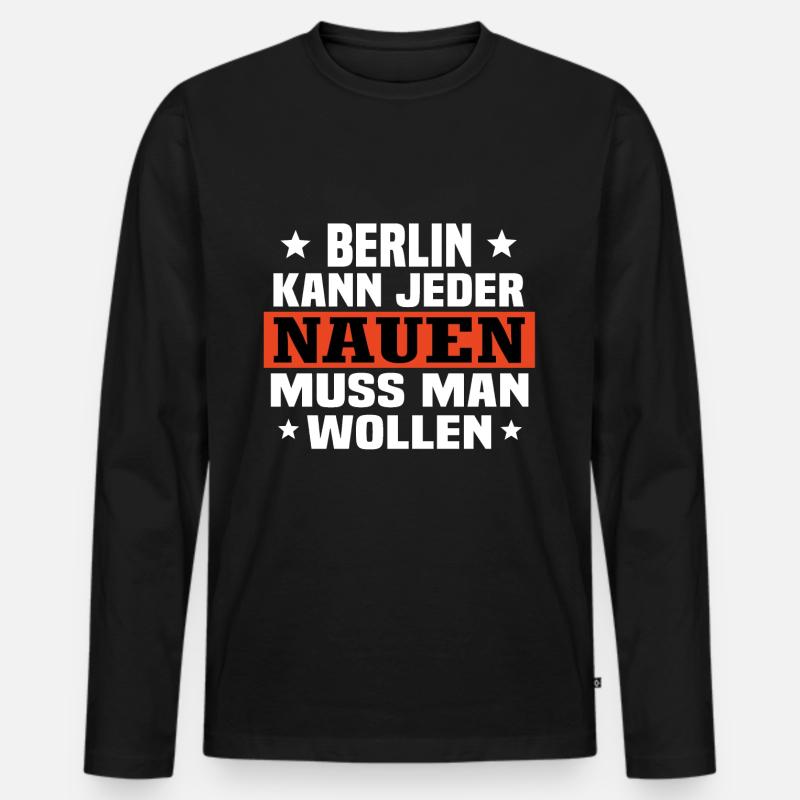 nauen - Männer Premium Bio Langarmshirt - Schwarz