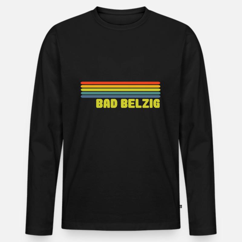 Bad Belzig - Männer Premium Bio Langarmshirt - Schwarz