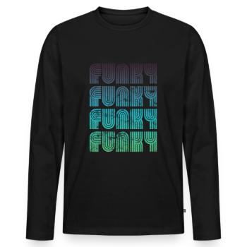 Funky Vintage - T-shirt manches longues Premium bio Homme - noir - Devant - Nico (187cm)