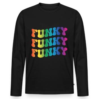 Musique funky - T-shirt manches longues Premium bio Homme - noir - Devant - Nico (187cm)