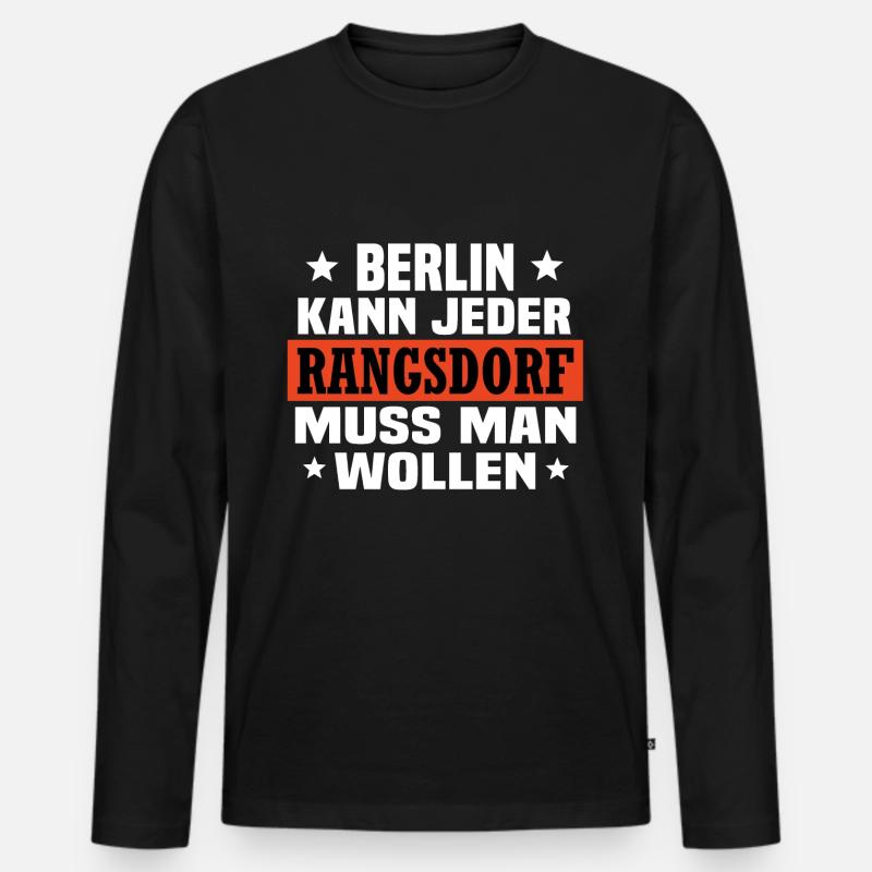Rangsdorf - Männer Premium Bio Langarmshirt - Schwarz