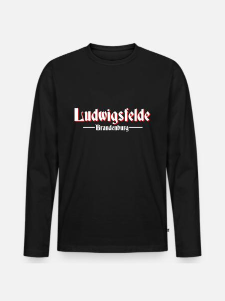 Ludwigsfelde - Männer Premium Bio Langarmshirt - Schwarz