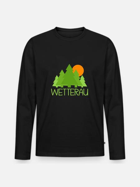 Wetterau - Männer Premium Bio Langarmshirt - Schwarz