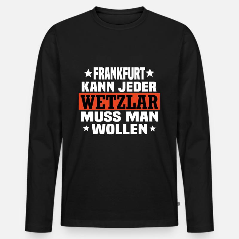 Wetzlar - Männer Premium Bio Langarmshirt - Schwarz