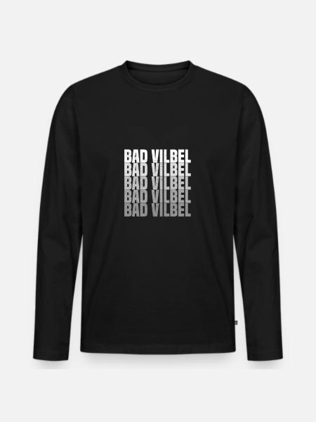 Bad Vilbel - Männer Premium Bio Langarmshirt - Schwarz