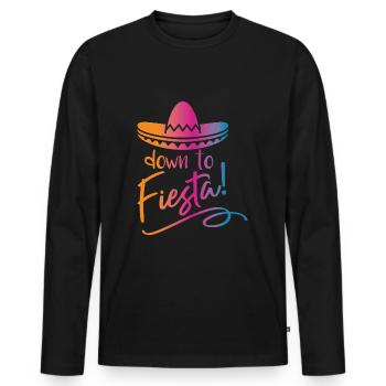 Down to Fiesta - Männer Premium Bio Langarmshirt - Schwarz - Vorne - Nico (187cm)