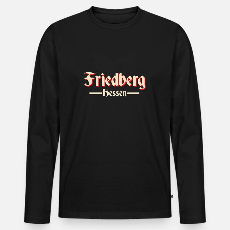 Friedberg - Männer Premium Bio Langarmshirt - Schwarz