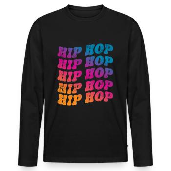 Hip Hop Rap - T-shirt manches longues Premium bio Homme - noir - Devant - Nico (187cm)