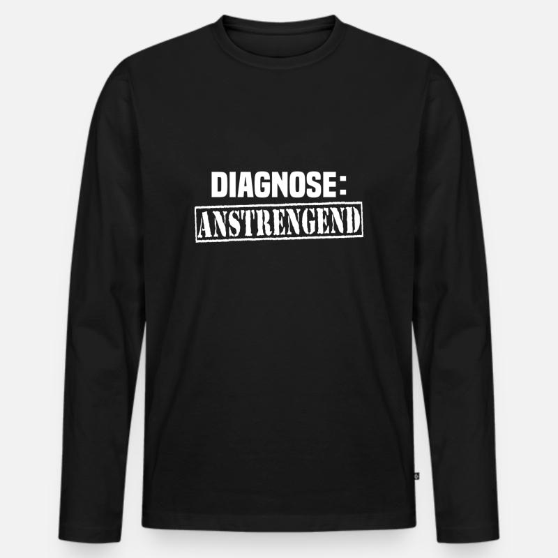 diagnose anstrengend - Männer Premium Bio Langarmshirt - Schwarz
