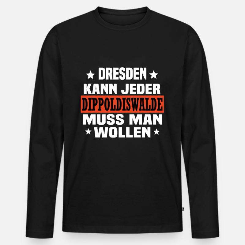 Dippoldiswalde - Männer Premium Bio Langarmshirt - Schwarz
