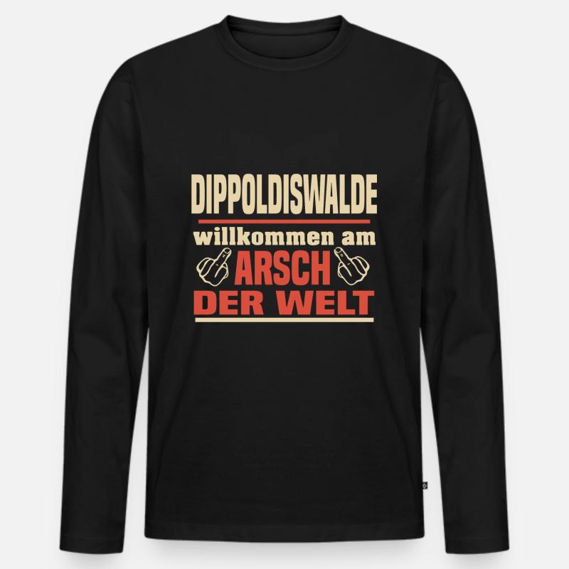 Dippoldiswalde - Männer Premium Bio Langarmshirt - Schwarz