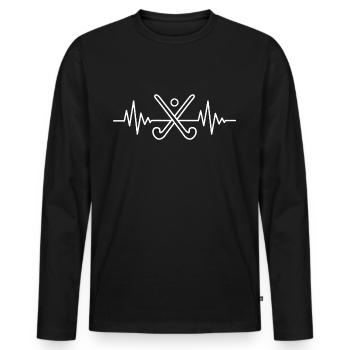 Hockey Player Heart Line Women Hockey Field Hockey - Men's Premium Organic Long Sleeve Shirt - black - Front - Nico (187cm)