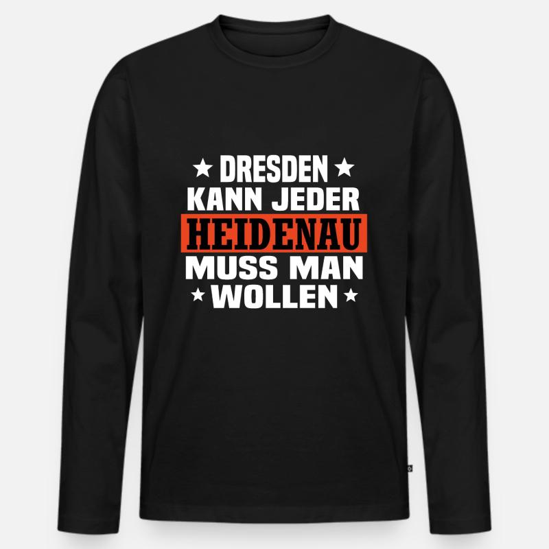 Heidenau - Männer Premium Bio Langarmshirt - Schwarz