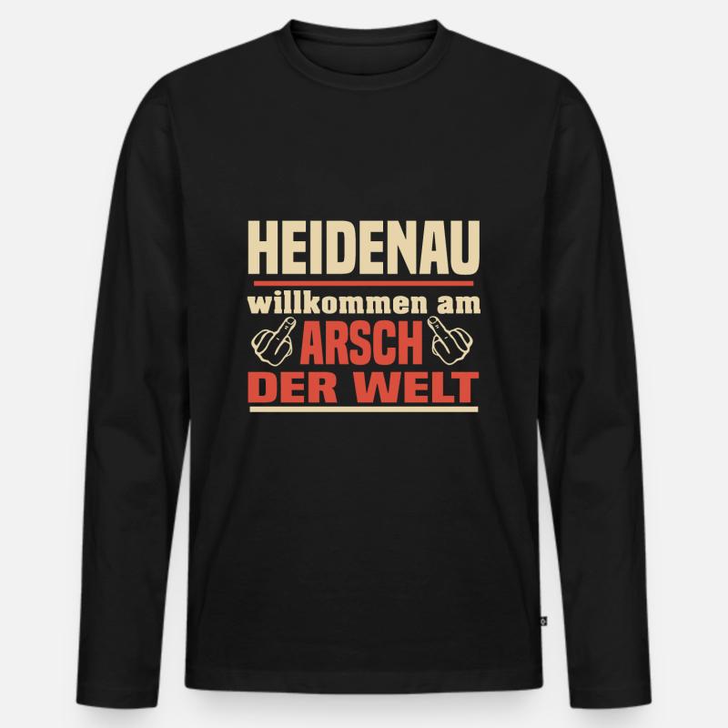 Heidenau - Männer Premium Bio Langarmshirt - Schwarz