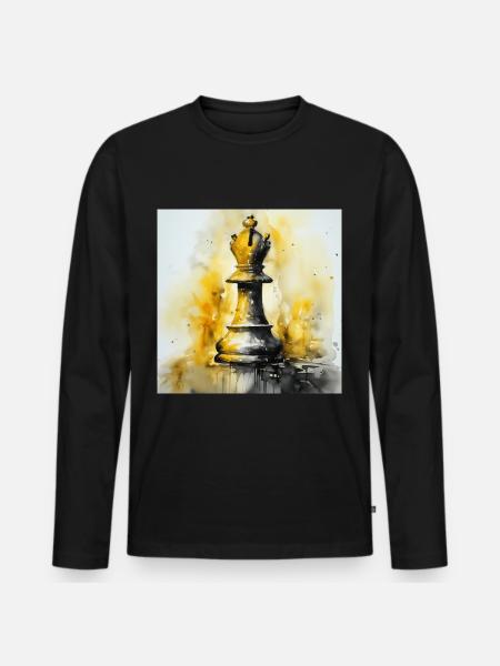 Yellow Chess Bishop - Men's Premium Organic Long Sleeve Shirt - black
