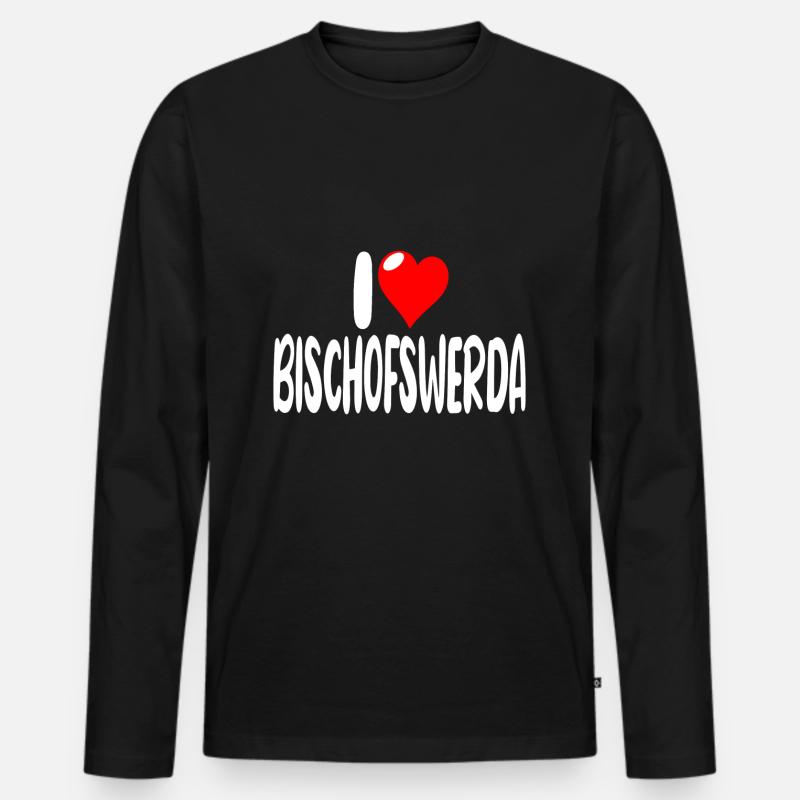 Bischofswerda - Männer Premium Bio Langarmshirt - Schwarz