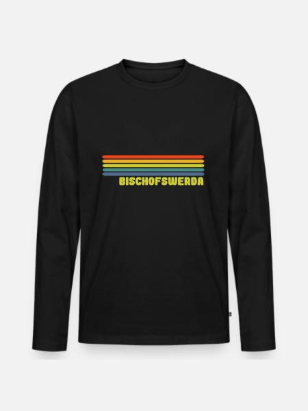 Bischofswerda - Männer Premium Bio Langarmshirt - Schwarz