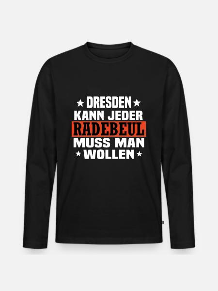 Radebeul - Männer Premium Bio Langarmshirt - Schwarz