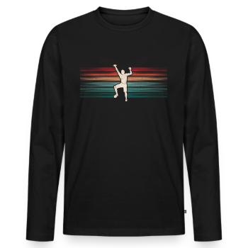 Kletterer Klettern Vintage Climbing Bouldern - Männer Premium Bio Langarmshirt - Schwarz - Vorne - Nico (187cm)