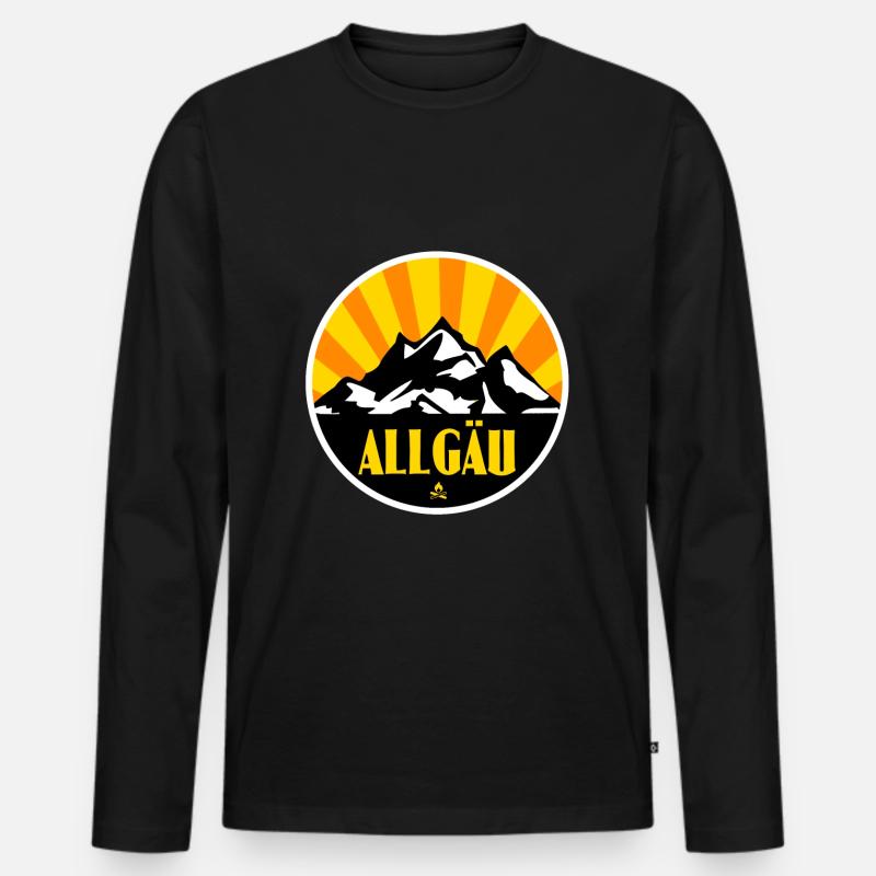 Allgäu - Männer Premium Bio Langarmshirt - Schwarz