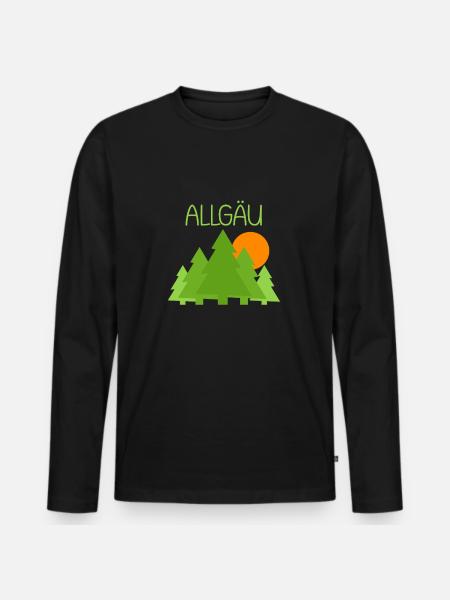 Allgäu - Männer Premium Bio Langarmshirt - Schwarz