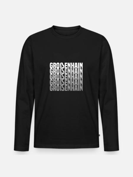 Großenhain - Männer Premium Bio Langarmshirt - Schwarz