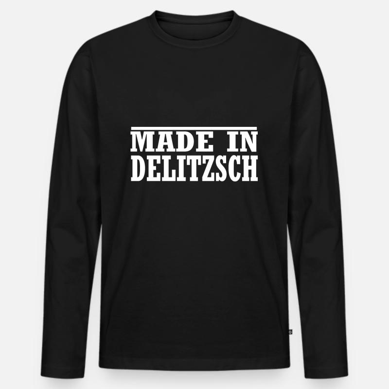 Delitzsch - Männer Premium Bio Langarmshirt - Schwarz