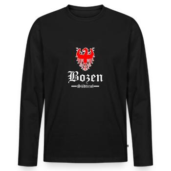 Bozen Südtirol - Männer Premium Bio Langarmshirt - Schwarz - Vorne - Nico (187cm)