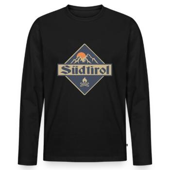 Südtirol - Männer Premium Bio Langarmshirt - Schwarz - Vorne - Nico (187cm)