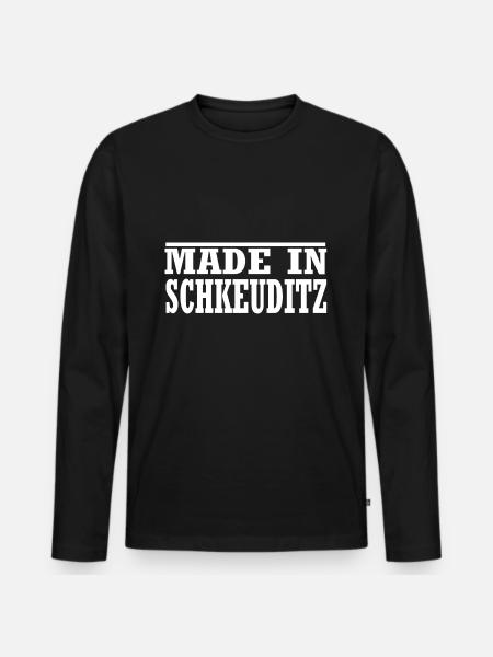 Schkeuditz - Männer Premium Bio Langarmshirt - Schwarz