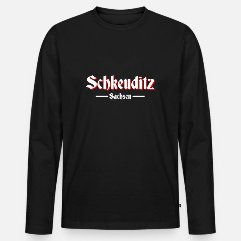Schkeuditz - Männer Premium Bio Langarmshirt - Schwarz