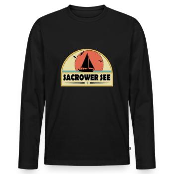Sacrower See - Männer Premium Bio Langarmshirt - Schwarz - Vorne - Nico (187cm)
