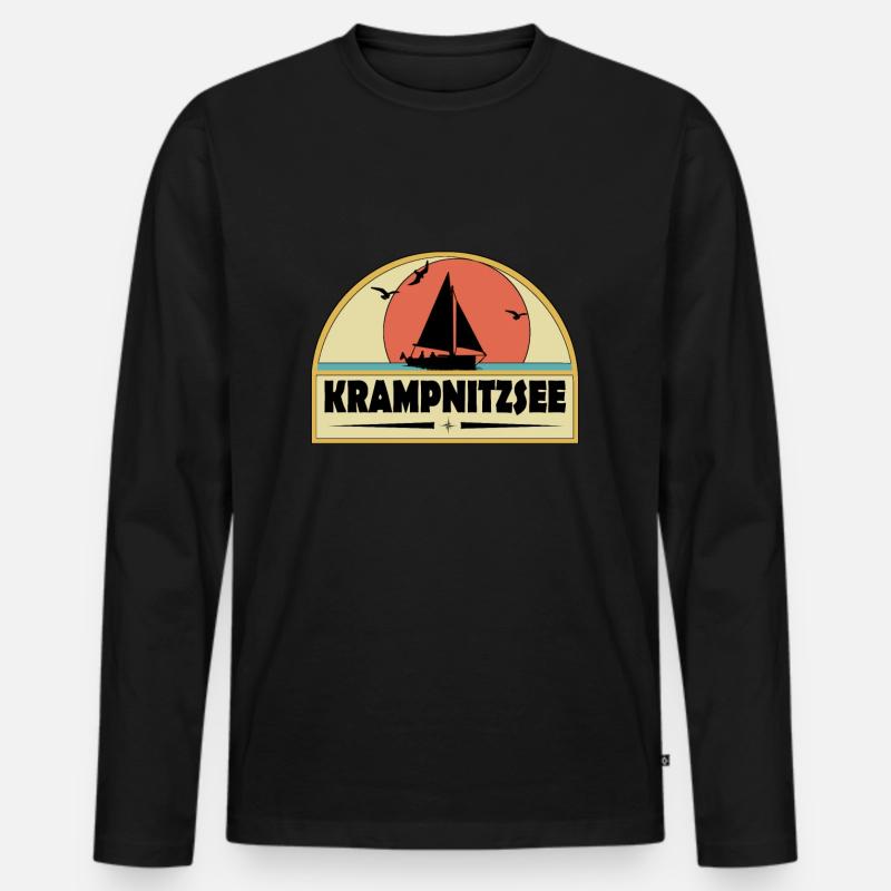 Krampnitzsee - Männer Premium Bio Langarmshirt - Schwarz