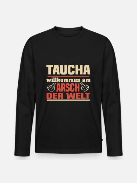 Taucha - Männer Premium Bio Langarmshirt - Schwarz