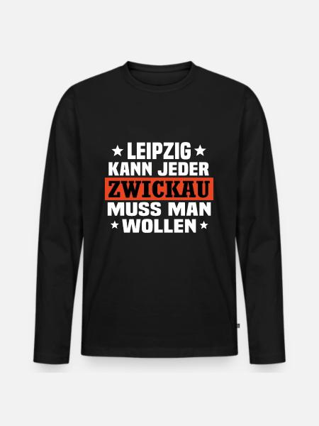 Zwickau - Männer Premium Bio Langarmshirt - Schwarz