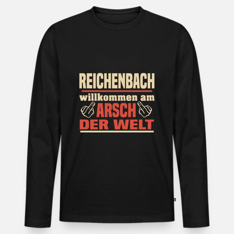 Reichenbach - Männer Premium Bio Langarmshirt - Schwarz
