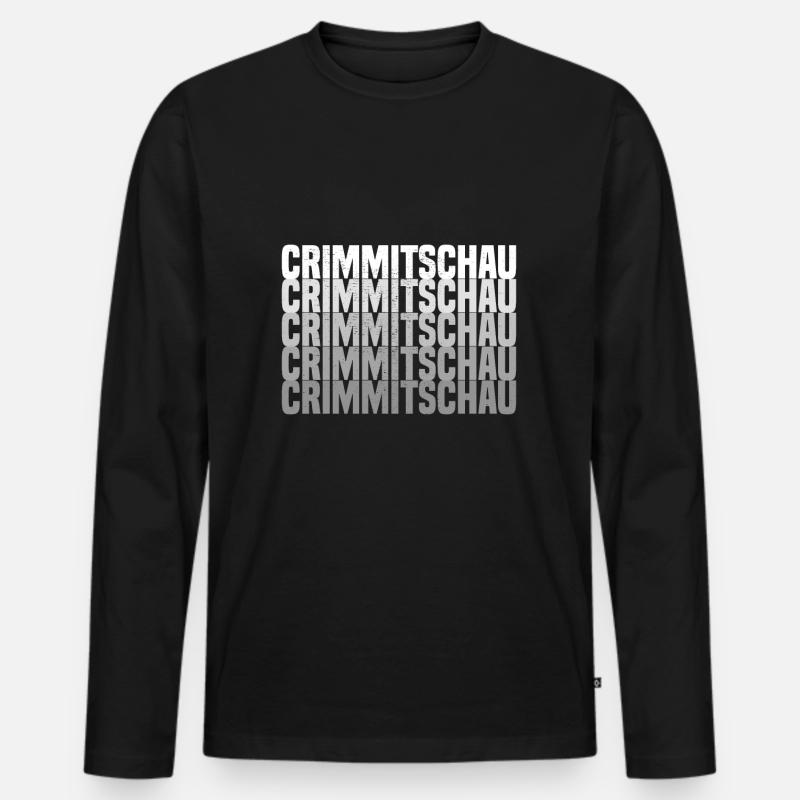 Crimmitschau - Männer Premium Bio Langarmshirt - Schwarz