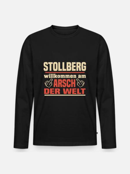 Stollberg - Männer Premium Bio Langarmshirt - Schwarz